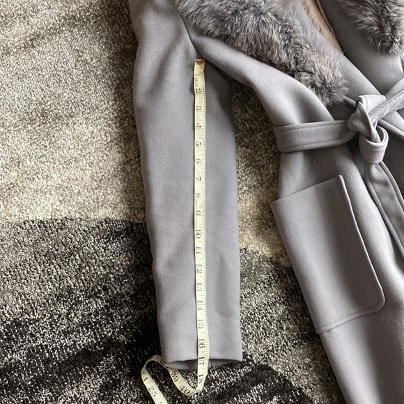 Stunning Wool Belted fur Coat Size XS S 4 6 - Picture 7 of 10